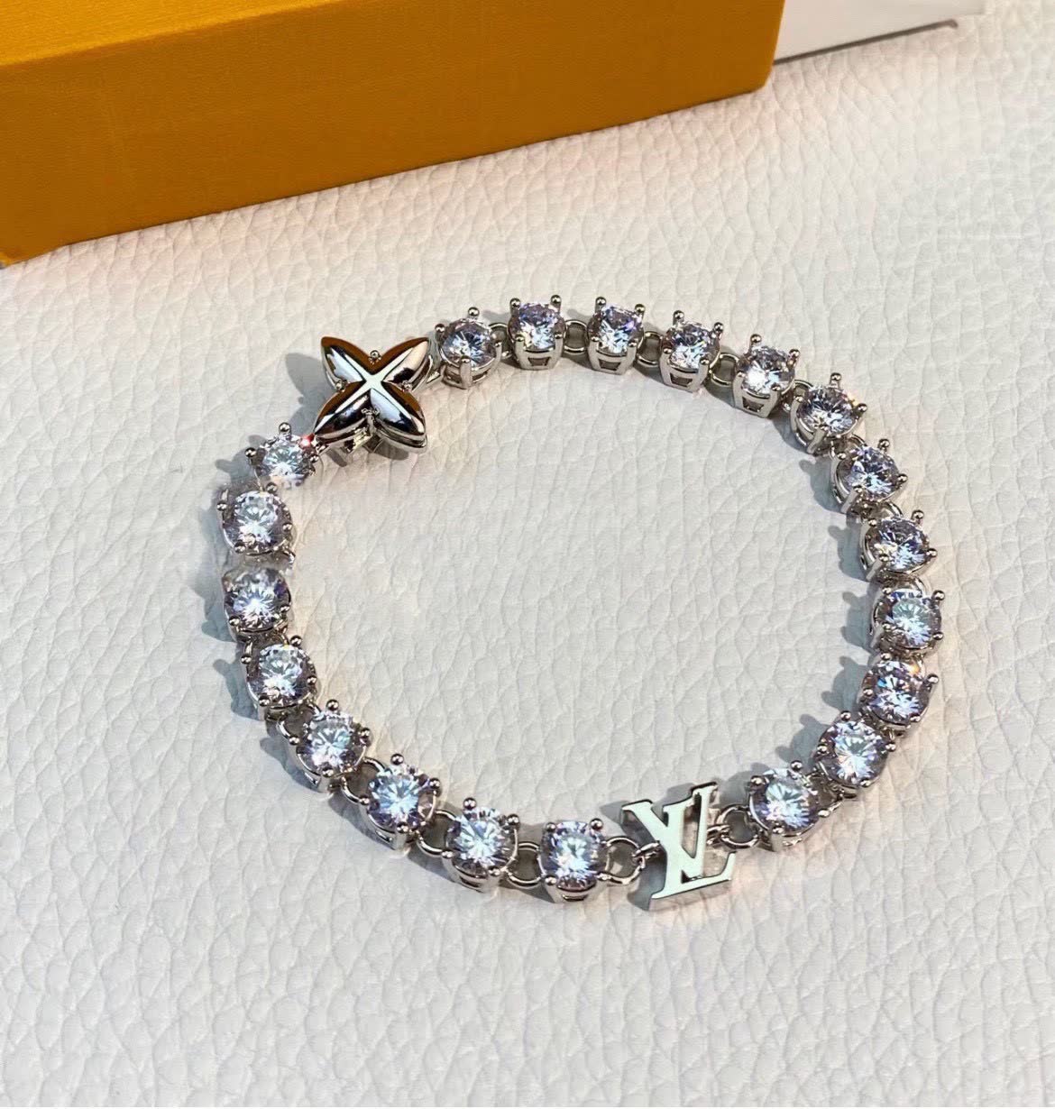 Louis Vuitton Silver Crystal Bracelet